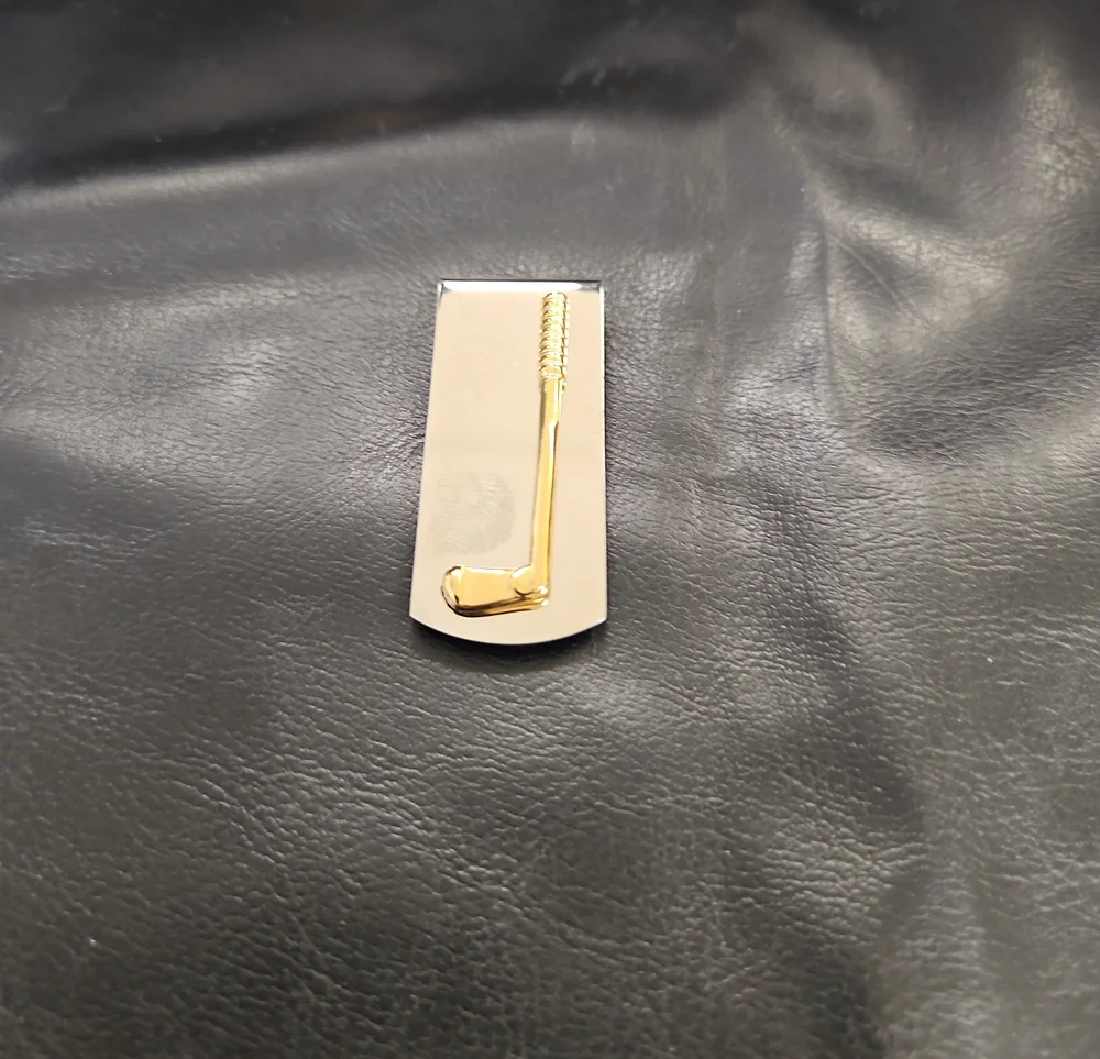 Gold Golf Club Money Clip